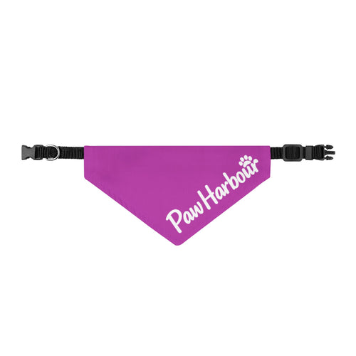 Purple PawHarbour clip‑on dog bandana with quick‑release buckle