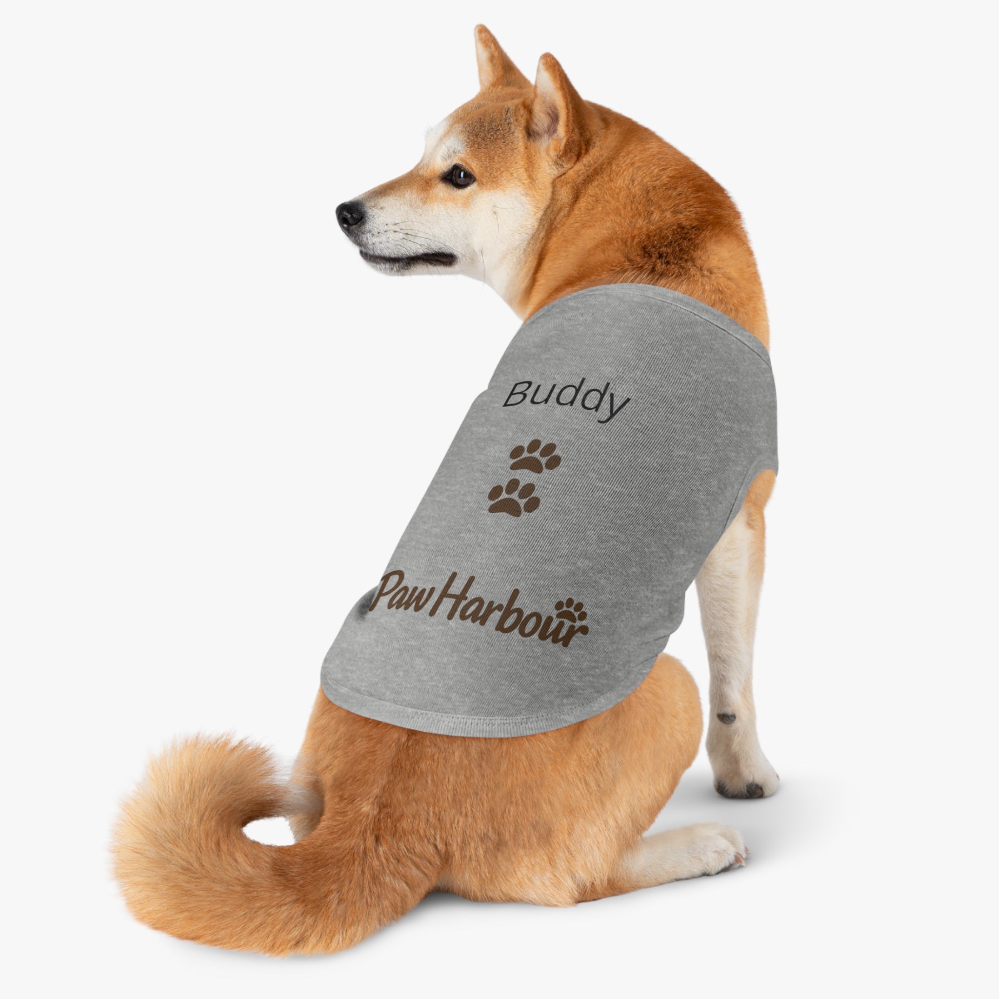 Small dog wearing PawHarbour fleece hoodie in grey  