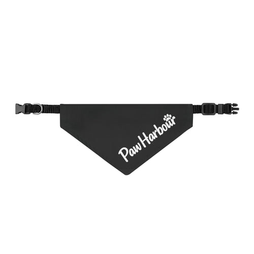 Black PawHarbour clip‑on dog bandana with quick‑release buckle