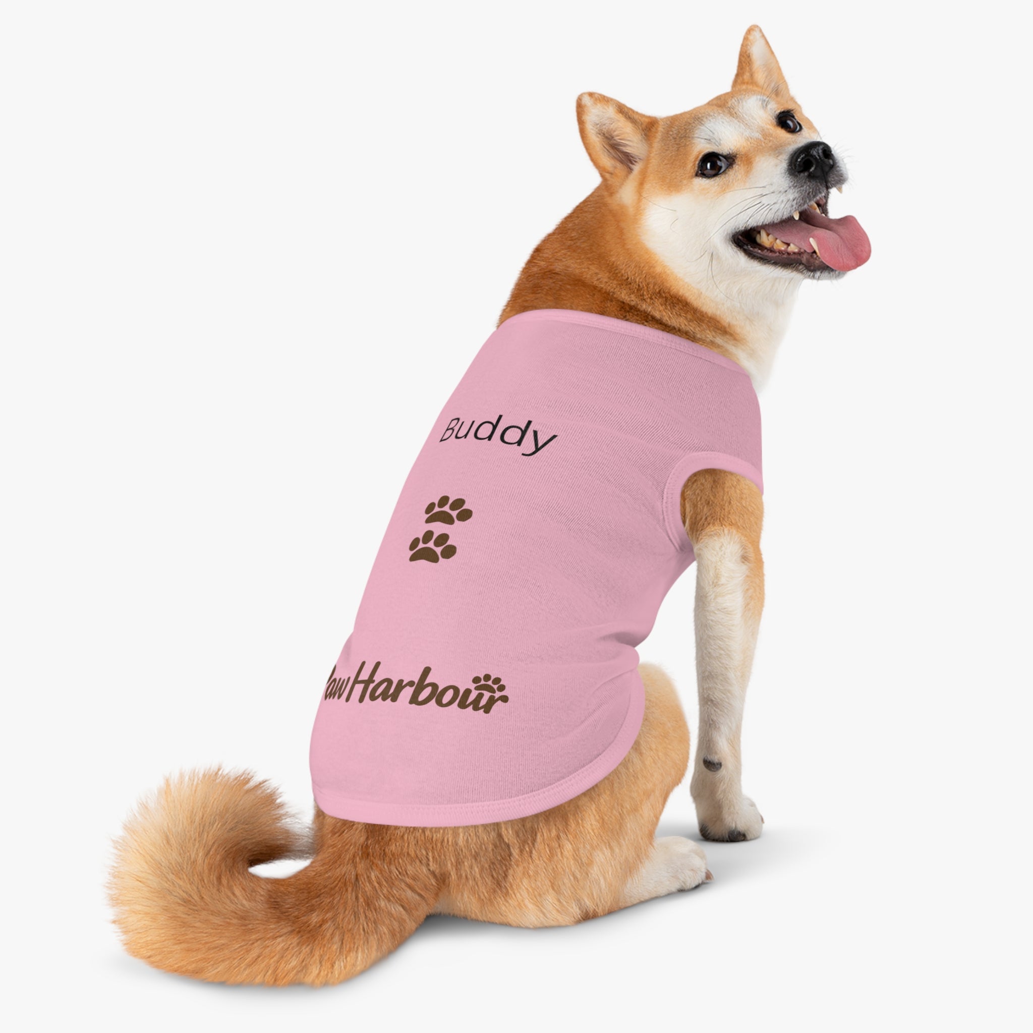 Large dog wearing PawHarbour fleece hoodie in pink 