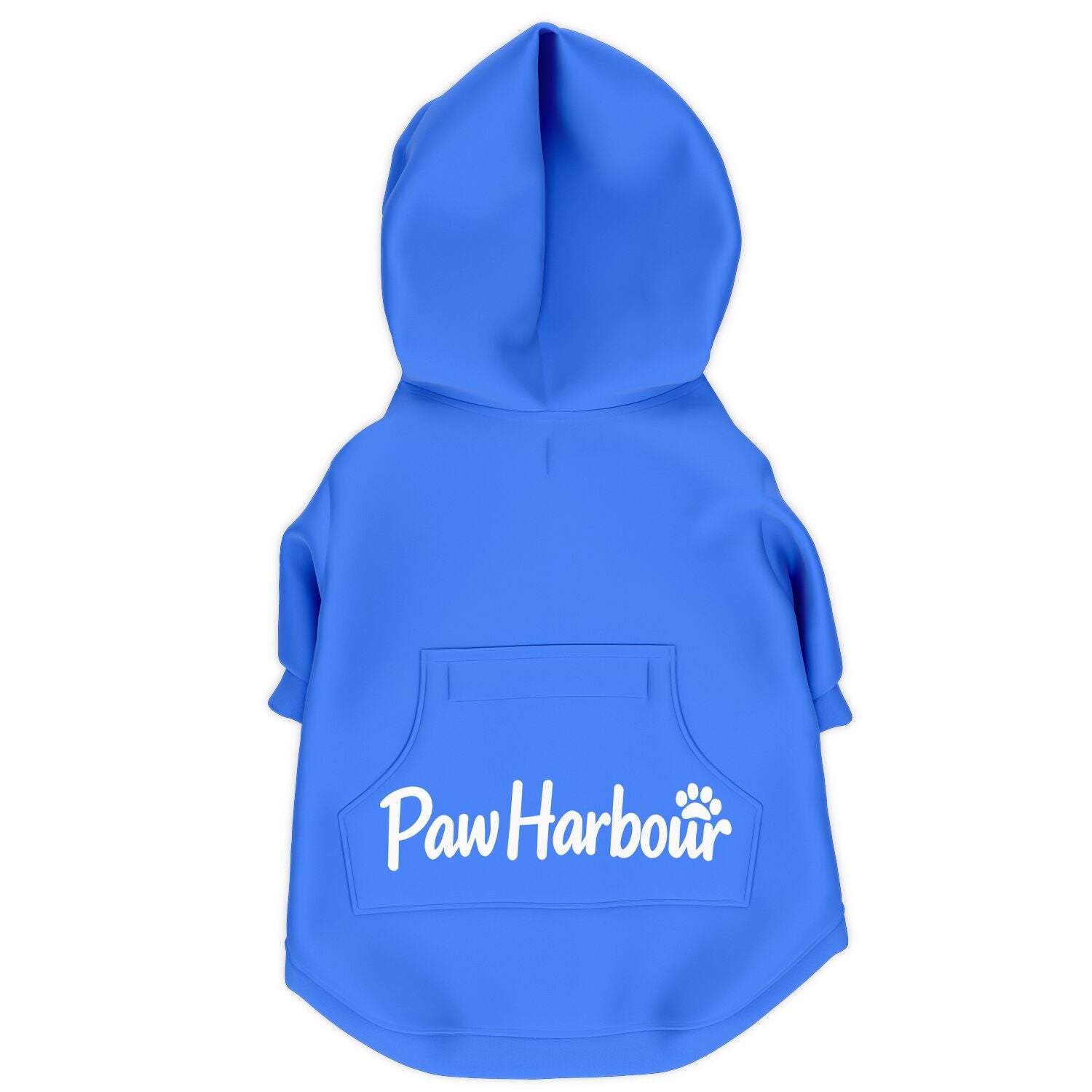 Back view of PawHarbour cosy dog hoodie with hood